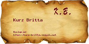 Kurz Britta névjegykártya